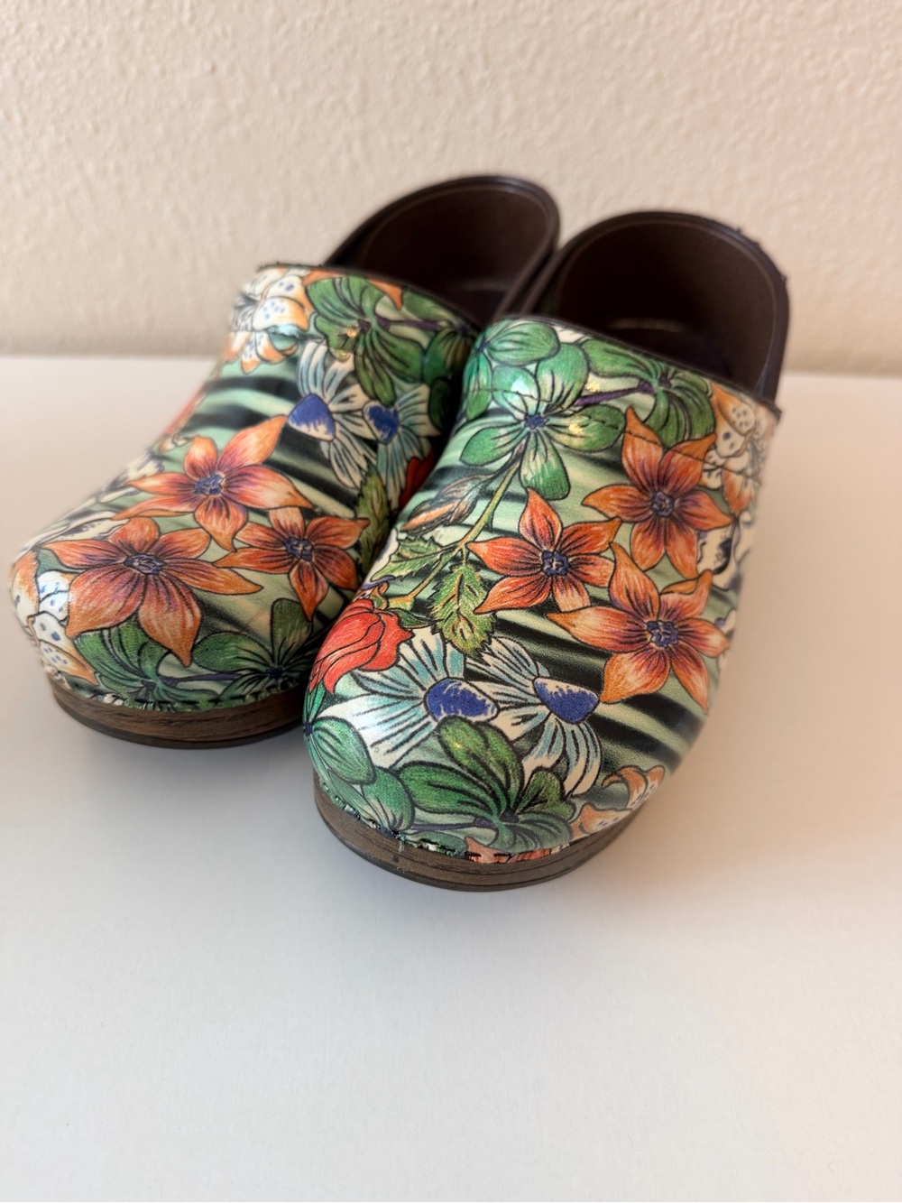 Dansko Professional Floral Tropical Clogs -Tiger Lilly